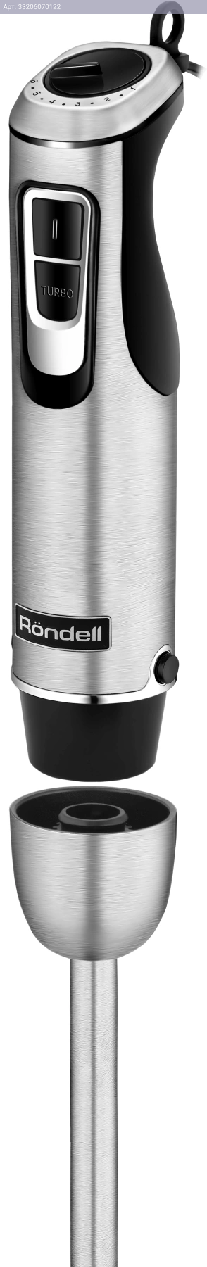 Блендер погружной Rondell RDE-1307 черный/серебристый