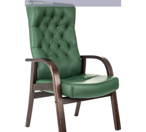 Кресло Бюрократ T-9928WALNUT-CF, обивка: кожа, цвет: зеленый (T-9928WALNUT-CF/GN)