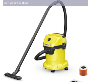Строительный пылесос Karcher WD 3 V-17/4/20 желтый (1.628-127.0)