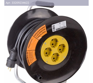 Удлинитель силовой PROconnect Professional, 50м, розеток 4шт, ток 16A, черный (11-7615)