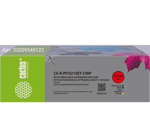 Картридж Cactus CS-R-PFI321SET-CHIP/черный/черный матовый/голубой/желтый/пурпурный