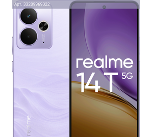 Смартфон Realme 14T 5G RMX5078 8ГБ/128ГБ, фиолетовый (6941764459694)