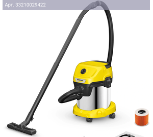 Строительный пылесос Karcher WD 3 S V-15/4/20 желтый (1.628-138.0)
