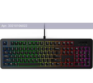 Клавиатура Lenovo Legion K310 RGB, русские и английские буквы, черный (gy41n91872)