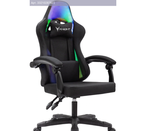 Кресло игровое Knight Wolf RGB, обивка: ткань, цвет: черный (KNIGHT WOLF RGB B)