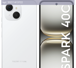 Смартфон Tecno Spark 40C 8ГБ/128ГБ, белый (km4k 128+8 veil white)