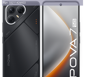 Смартфон Tecno POVA 7 5G 8ГБ/256ГБ, черный (lj7 256+8 geek black)