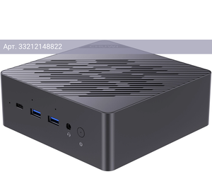 Мини ПК Chuwi AuBox, AMD Ryzen AI 9 365, DDR5 32ГБ, SSD 1024ГБ, AMD Radeon 880M, Windows 11 Pro, серебристый/черный