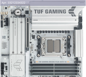 Материнская плата Asus TUF GAMING B850M-PLUS WIFI7 W, Socket AM5, AMD B850, mATX
