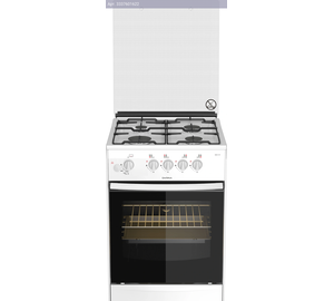 Плита газовая Darina 1B GM 341 107 W белый/черный, стеклянная крышка